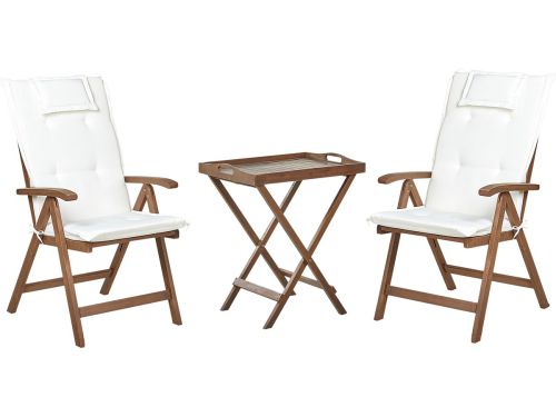 BELIANI AMANTEA - Bistroset - Gebroken wit - Acaciahout