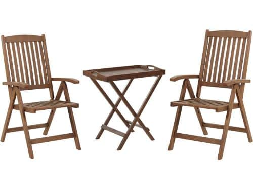 BELIANI AMANTEA - Bistroset voor 2 - Donkerbruin - Acaciahout