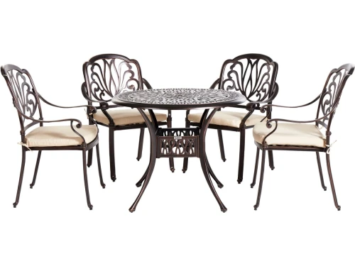 BELIANI ANCONA - Tuinset voor 4 - Bruin - Aluminium