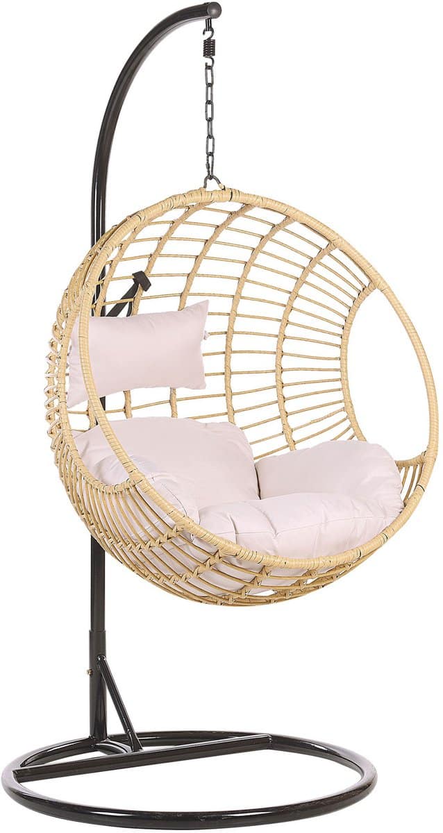 beliani aspio hangstoel natuurlijk 99 cm