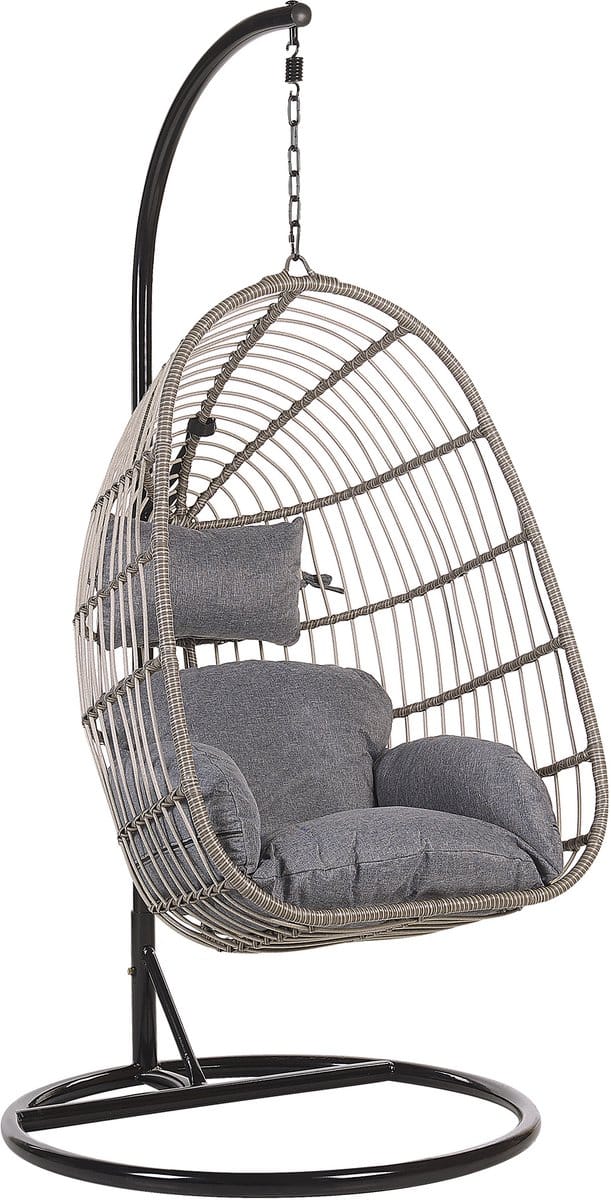 beliani casoli hangstoel grijs 97 cm