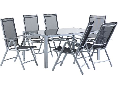 BELIANI CATANIA - Tuinset voor 6 - Zwart - Aluminium