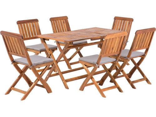 BELIANI CENTO - Tuinset voor 6 - Donkere houtkleur