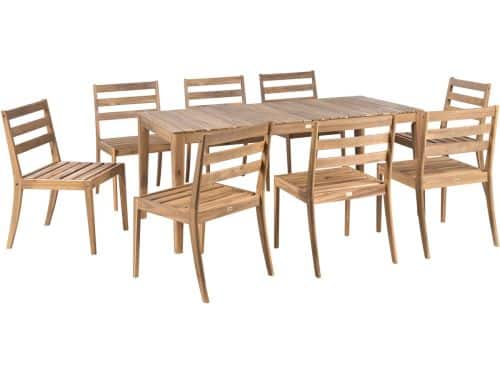 BELIANI CHIOGGIA - Tuinset met 8 stoelen - Lichtbruin