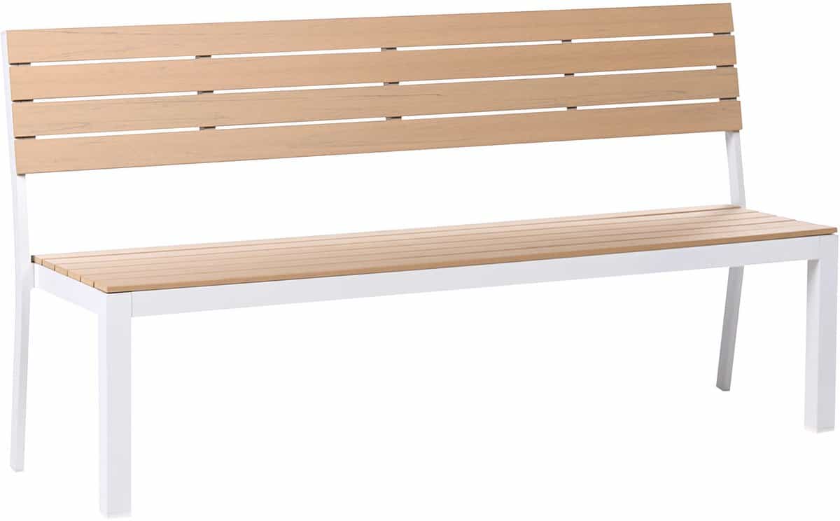 beliani como tuinbank beige/wit kunsthout