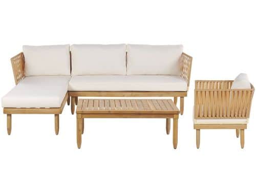 BELIANI CREMONA - Loungeset voor 4 - Gebroken wit