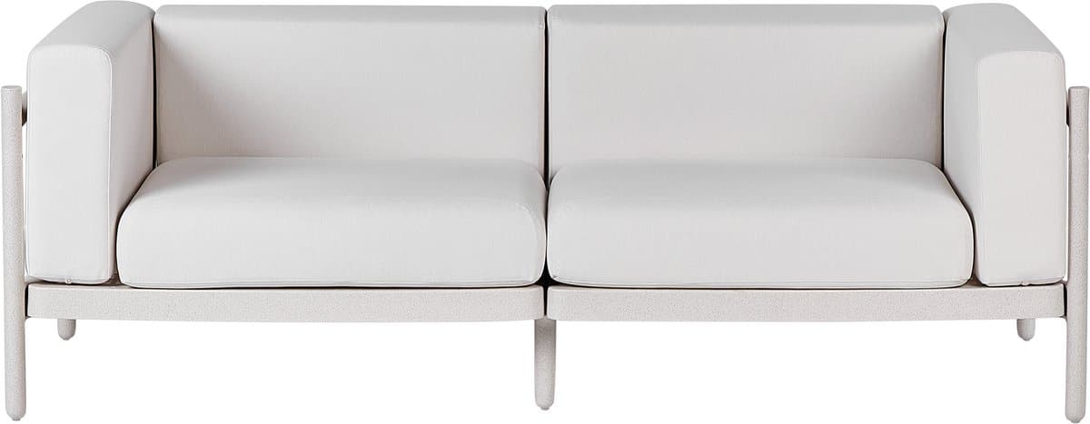 beliani ferretti tuinbank 2 zits lichtbeige synthetisch