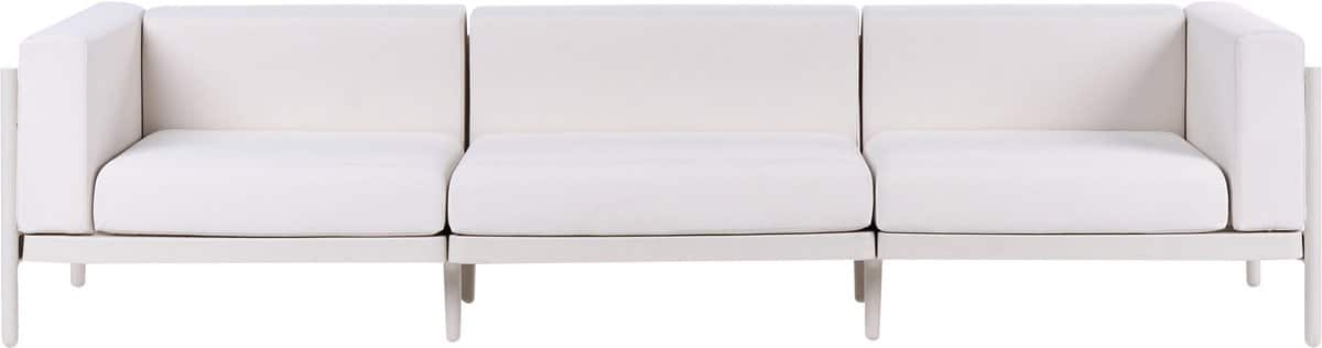 beliani ferretti tuinbank 3 zits lichtbeige synthetisch