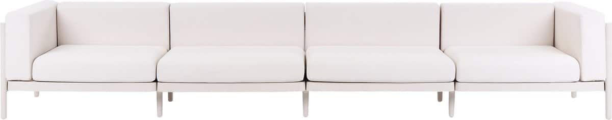 beliani ferretti tuinbank 4 zits lichtbeige synthetisch