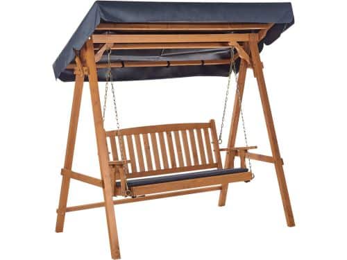 BELIANI FIBBIALLA - Schommelbank - Donkergrijs - Vurenhout