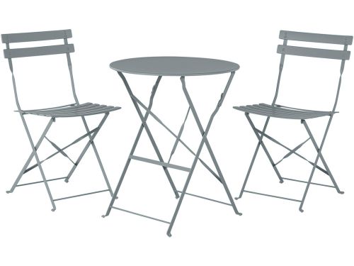 BELIANI FIORI - Bistroset voor 2 - Grijs - Staal