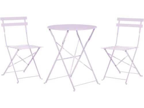 BELIANI FIORI - Bistroset voor 2 - Paars - Staal