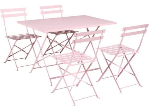 BELIANI FIORI - Tuinset 4-zits - Pastelroze - Staal