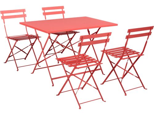 BELIANI FIORI - Tuinset 4-zits - Rood - Staal