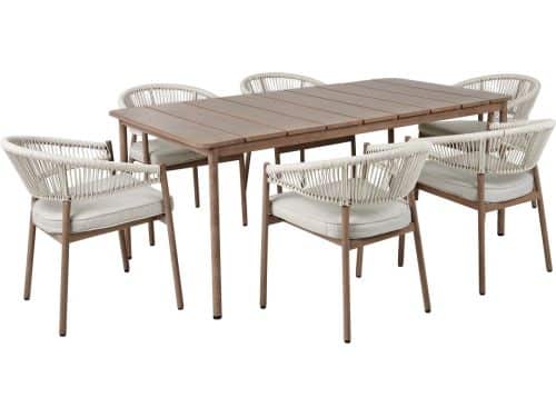 BELIANI FLAVIA - Tuinset 6-zits - Taupe - Aluminium