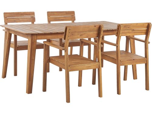 BELIANI FORNELLI - Tuinset voor 4 - Lichte houtkleur