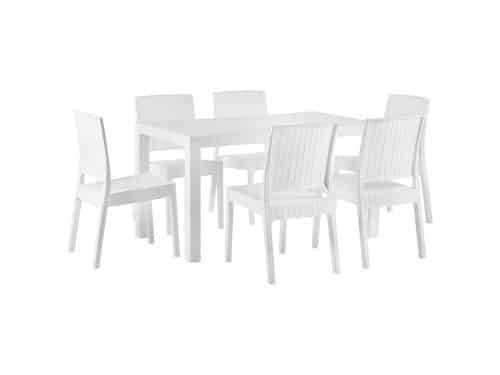 BELIANI FOSSANO - Tuinset voor 6 - Wit - Synthetisch