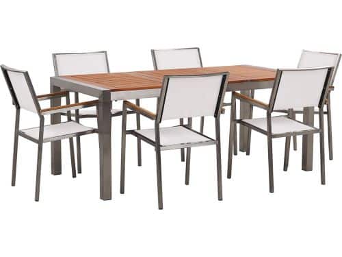 BELIANI GROSSETO - Tuinset voor 6 - Wit - RVS