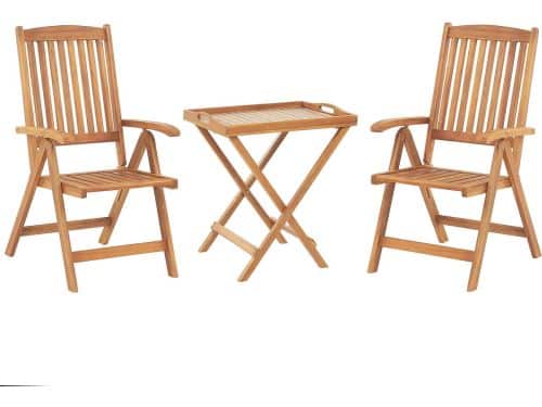 BELIANI JAVA - Bistroset voor 2 - Lichtbruin - Acaciahout