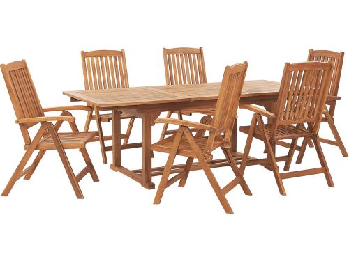 BELIANI JAVA - Tuinset voor 6 - Lichtbruin - Acaciahout