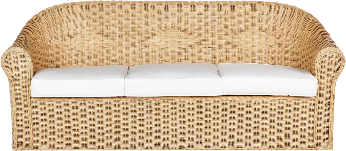 beliani livadeia 3 zits tuinbank natuurlijk rotan