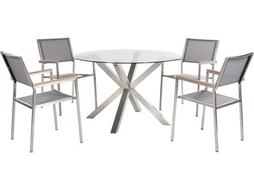 BELIANI MALETTO/GROSSETO - Tuinset voor 4 - Zilver - Roestvrijstaal