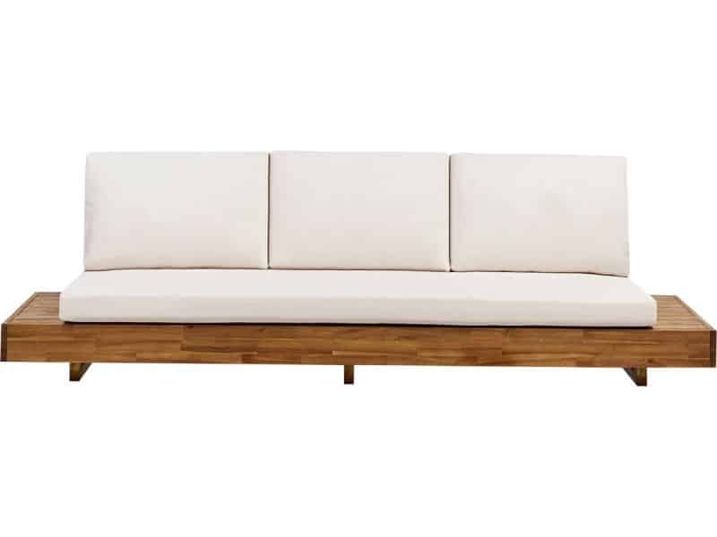 BELIANI MARETTIMO - Tuinbank 3-zits - Gebroken wit - Acaciahout