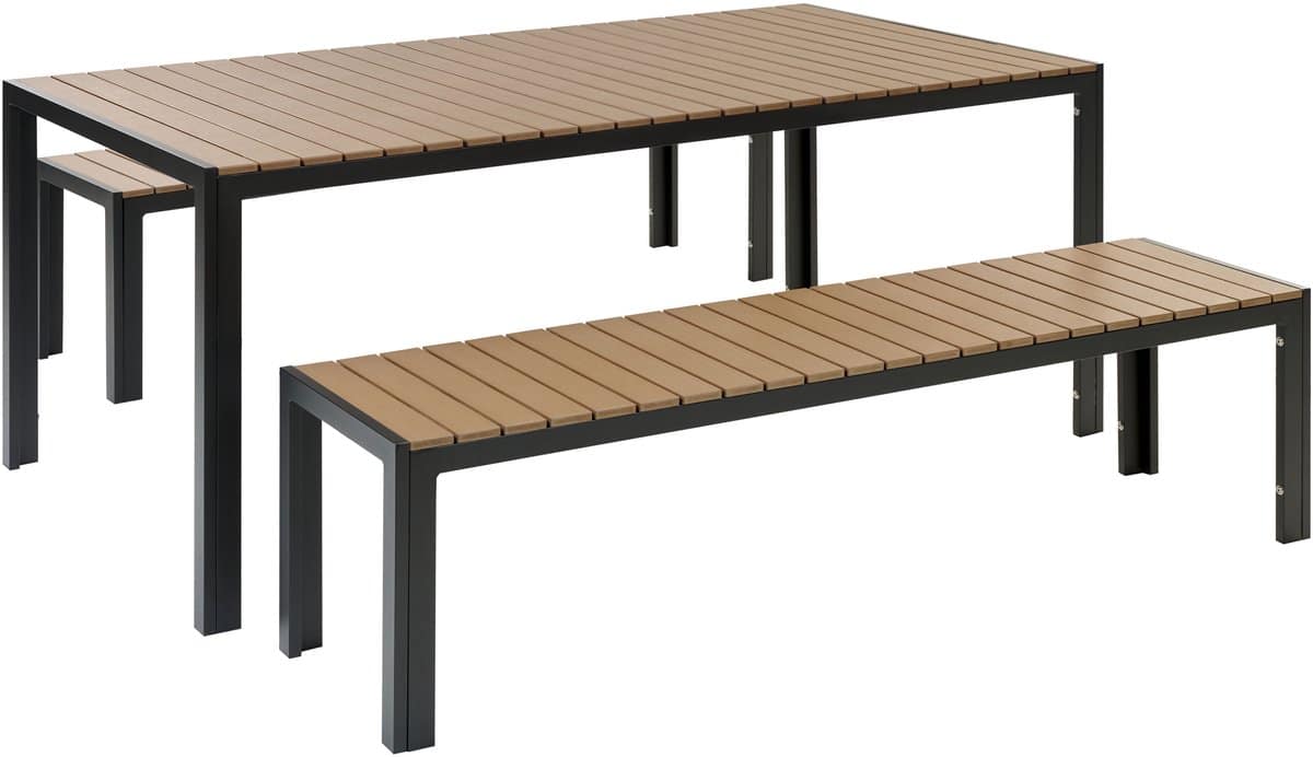 BELIANI NARDO – Tuinset voor 6 – Zwart/Bruin – Kunsthout