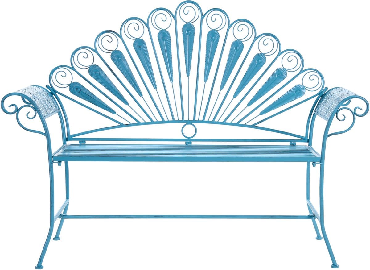 beliani pavia tuinbank blauw ijzer