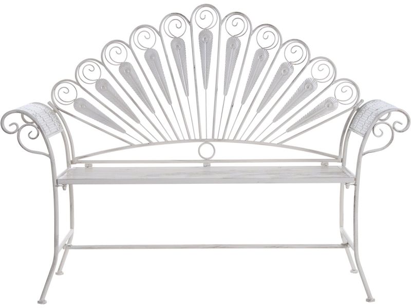 BELIANI PAVIA - Tuinbank - Gebroken wit - IJzer