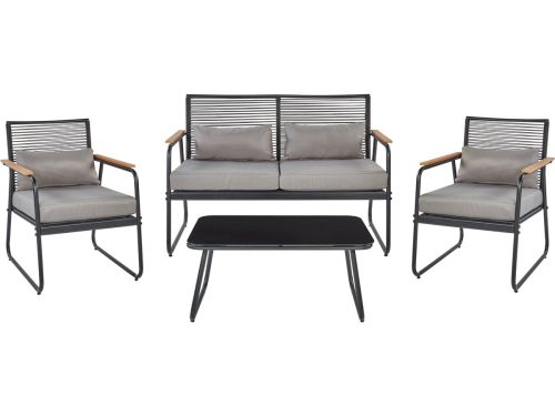 BELIANI POMONTE - Tuinset 4-zits - Zwart - Staal