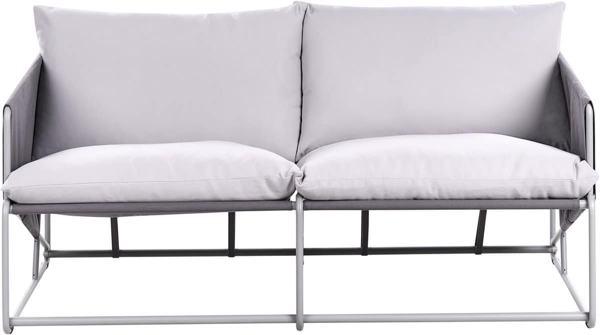 beliani ponte tweezitsbank grijs staal