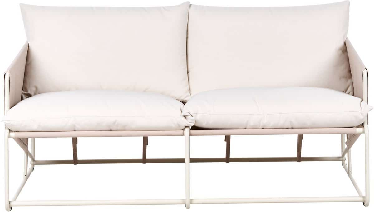 beliani ponte tweezitsbank taupe staal