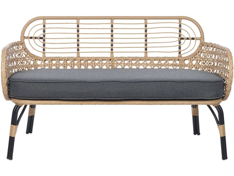 BELIANI PRATELLO - Tweezitsbank - Grafietgrijs - PE rotan