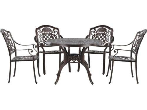 BELIANI SALENTO - Tuinset voor 4 - Donkerbruin - Aluminium