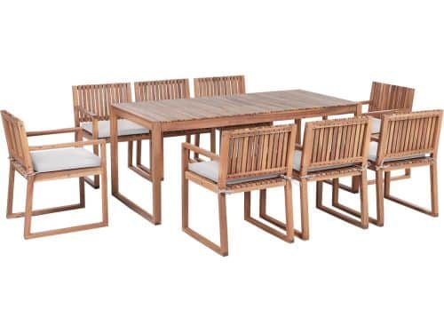 BELIANI SASSARI PREMIUM - Tuinset voor 8 - Bruin/Lichtgrijs