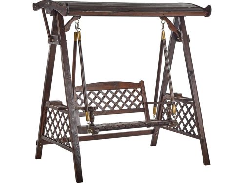 BELIANI SENARICA - Schommelbank - Donkerbruin - Vurenhout