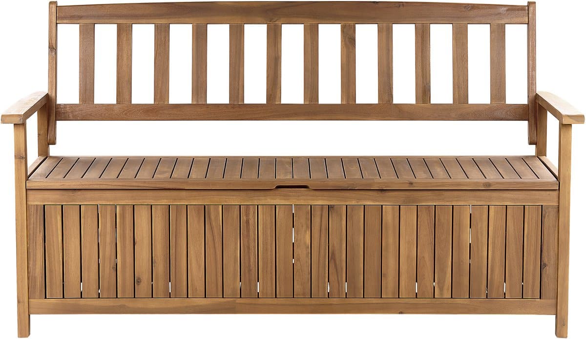 beliani sovana bank met opbergruimte lichte houtkleur