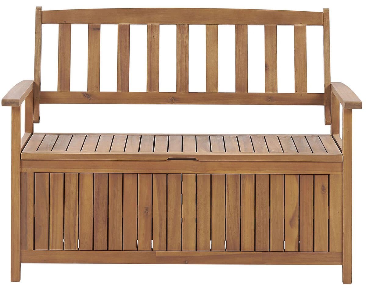 beliani sovana tuinbank lichte houtkleur acaciahout