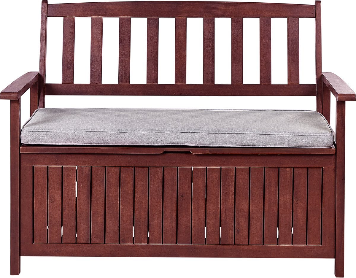 beliani sovana tuinbank mahonie/grijs acaciahout