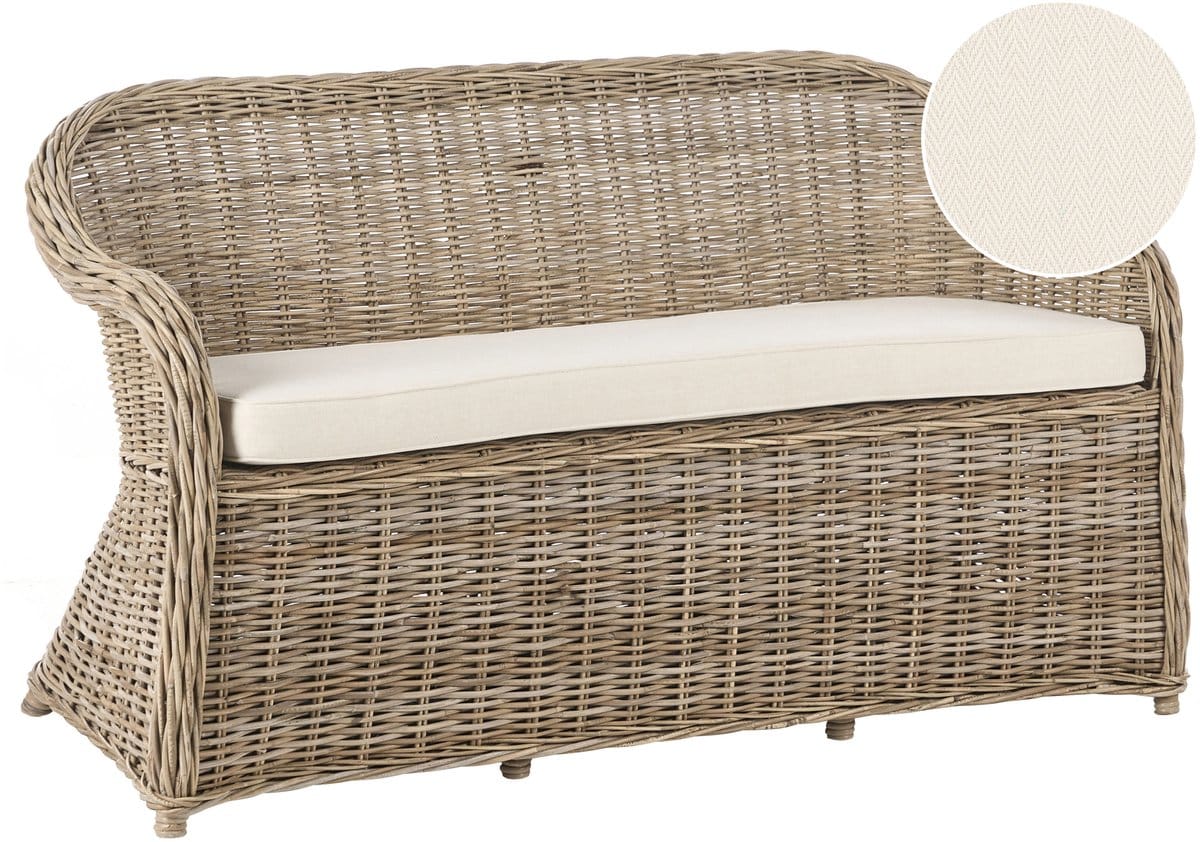 beliani susua tuinbank gebroken wit 150 cm