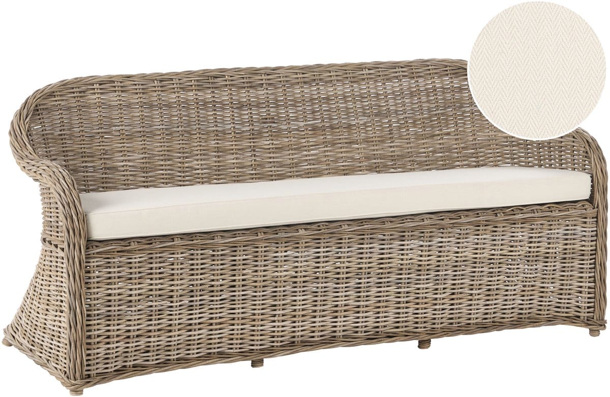 beliani susua tuinbank gebroken wit rotan