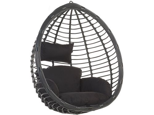 BELIANI TOLLO - Hangstoel - Zwart - PE rotan