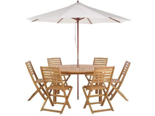 BELIANI TOLVE - Tuinmeubel set - Lichte houtkleur - Acaciahout