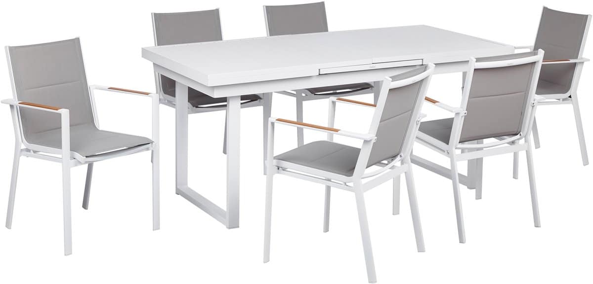 beliani valcanetto/ busseto tuinset voor 6 grijs