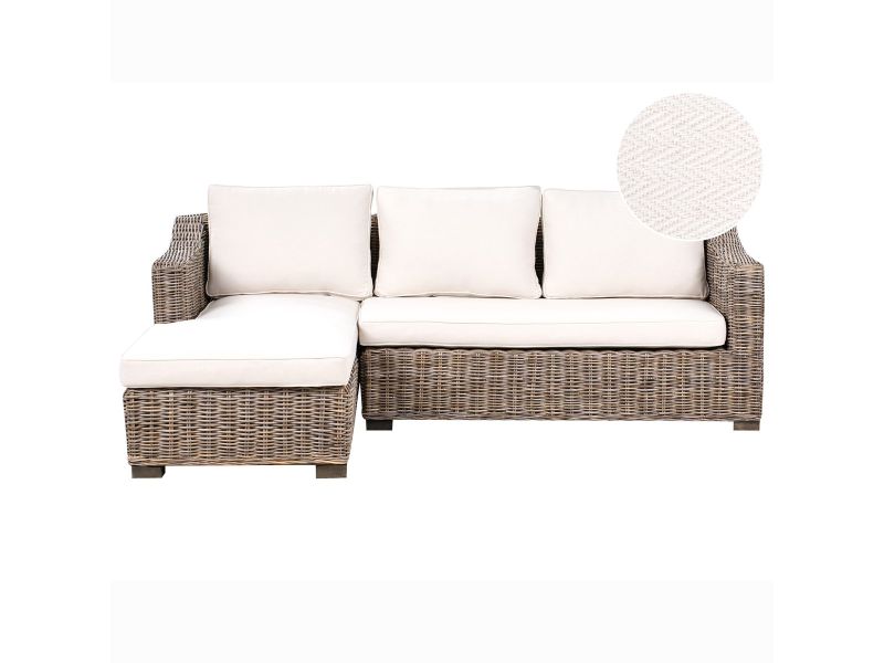 BELIANI VALLETRI - Loungebank 3-zits - Grijs - Rotan