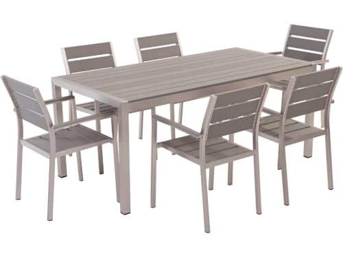 BELIANI VERNIO - Tuinset voor 6 - Grijs - Kunsthout