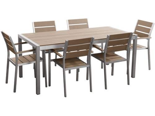 BELIANI VERNIO - Tuinset voor 6 - Lichte houtkleur