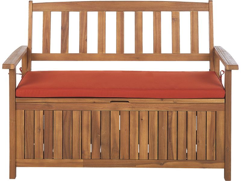BELIANI VIVARA - Tuinbank met opbergruimte - Donkerrood - Acaciahout