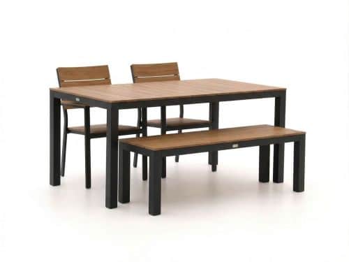 Bellagio Fidenza 160cm dining tuinset met bank 4-delig stapelbaar - Laagste prijsgarantie!